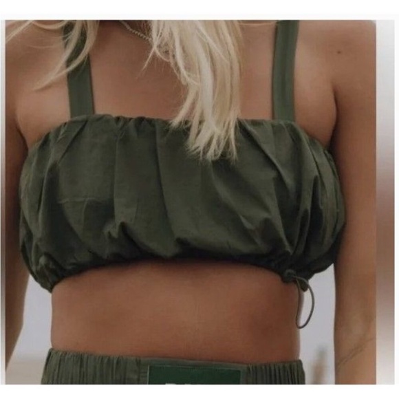 Daily Drills Tops - Daily Drills Bubble Bra Top in Lodge Size medium trendy beach summer